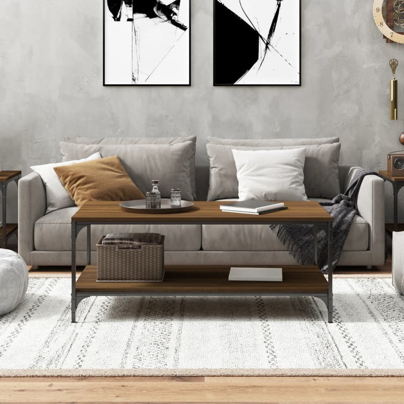 vidaXL barna tölgyszínű szerelt fa dohányzóasztal 80 x 50 x 40 cm