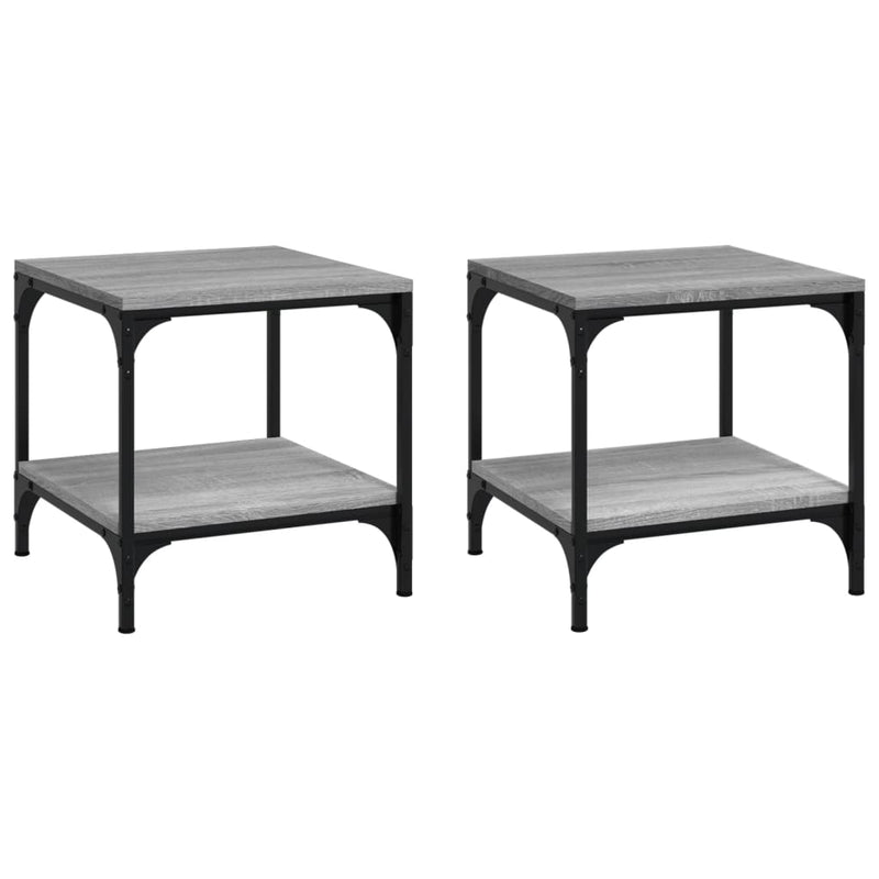 vidaXL 2 db szürke sonoma színű szerelt fa kisasztal 40 x 40 x 40 cm