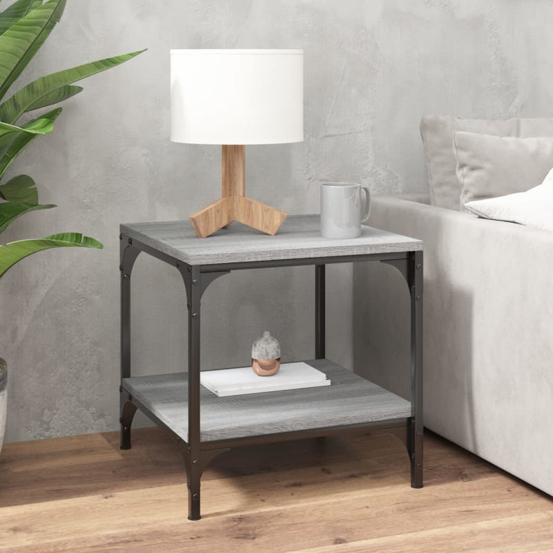 vidaXL 2 db szürke sonoma színű szerelt fa kisasztal 40 x 40 x 40 cm