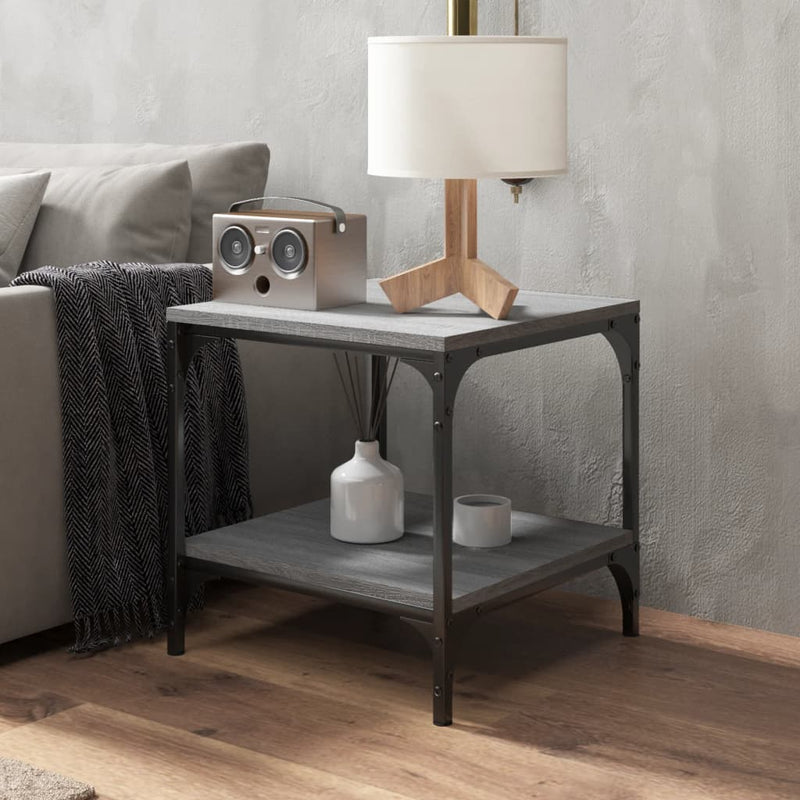 vidaXL 2 db szürke sonoma színű szerelt fa kisasztal 40 x 40 x 40 cm
