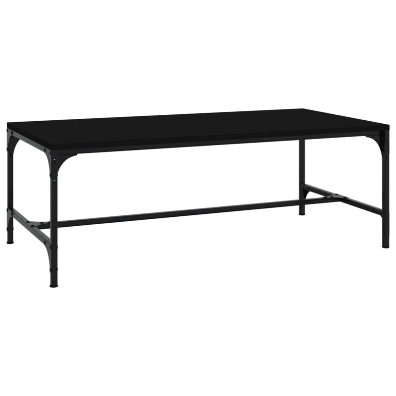 vidaXL fekete szerelt fa dohányzóasztal 100 x 50 x 35 cm