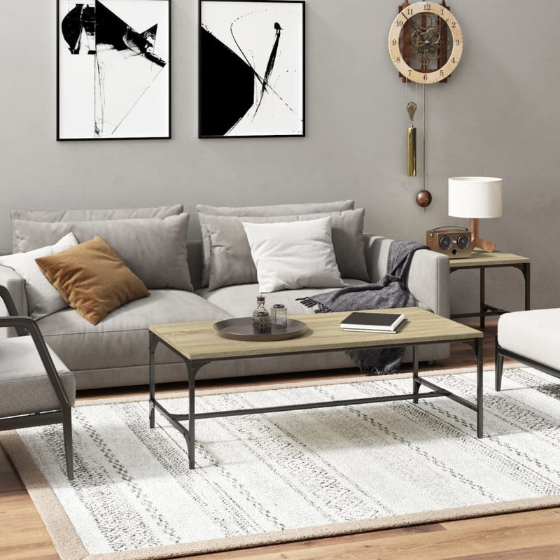 vidaXL sonoma tölgy színű szerelt fa dohányzóasztal 100x50x35 cm
