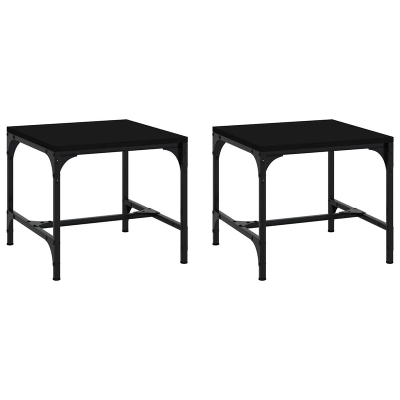 vidaXL 2 db fekete szerelt fa kisasztal 40 x 40 x 35 cm