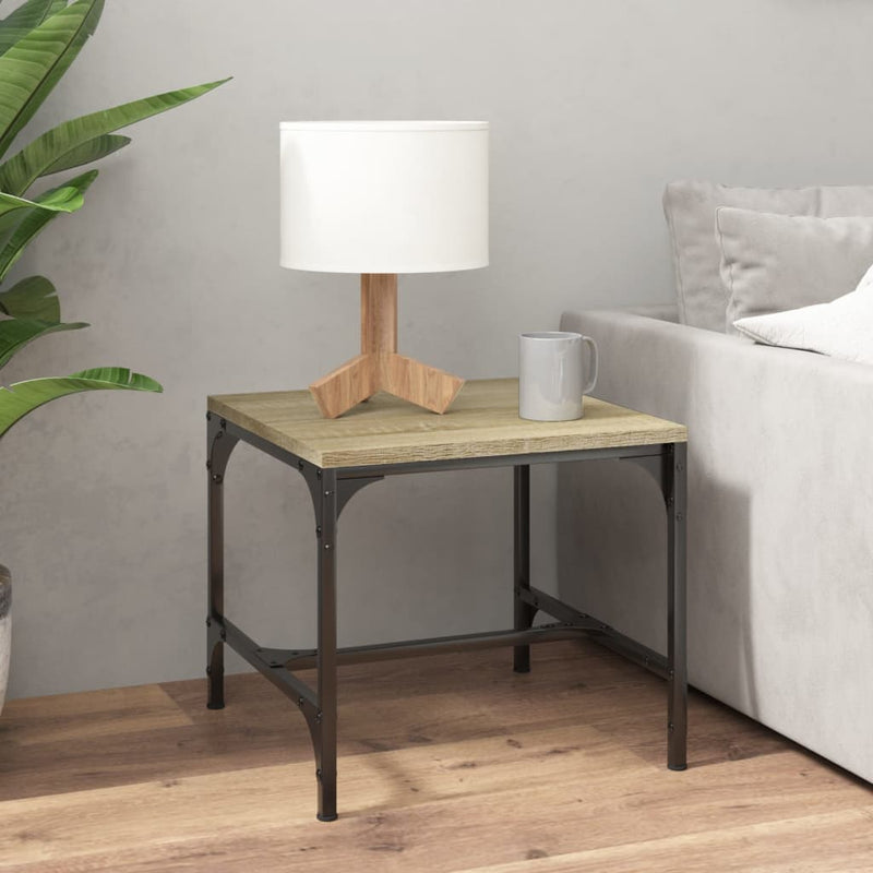 vidaXL 2 db sonoma tölgy színű szerelt fa kisasztal 40x40x35 cm