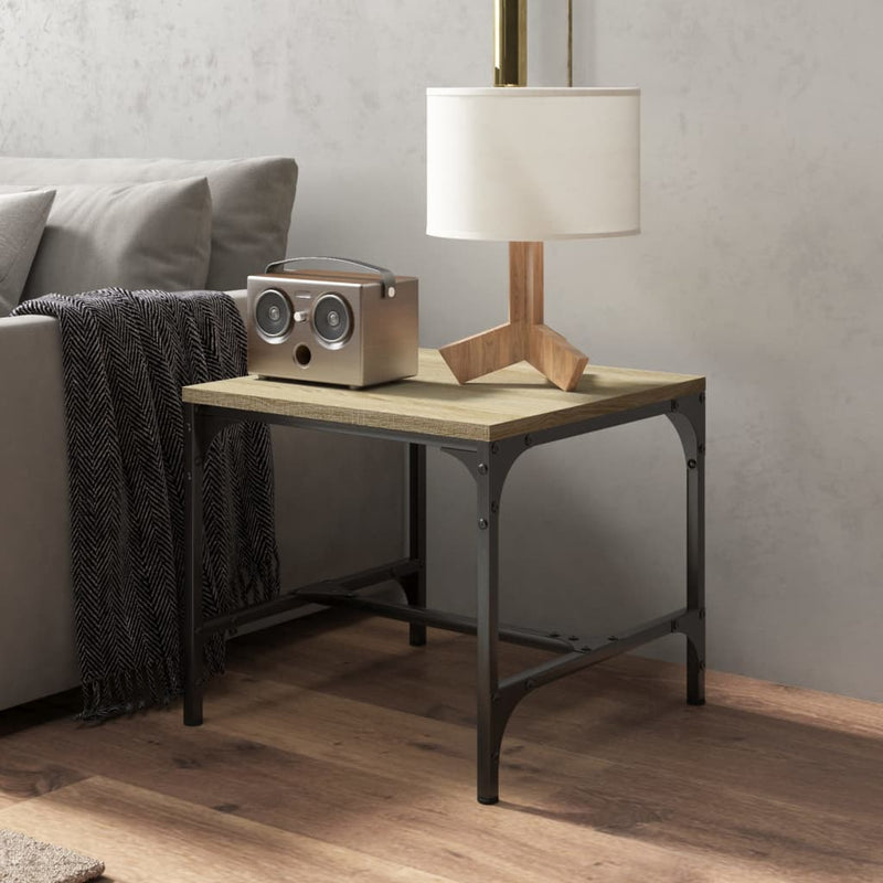 vidaXL 2 db sonoma tölgy színű szerelt fa kisasztal 40x40x35 cm