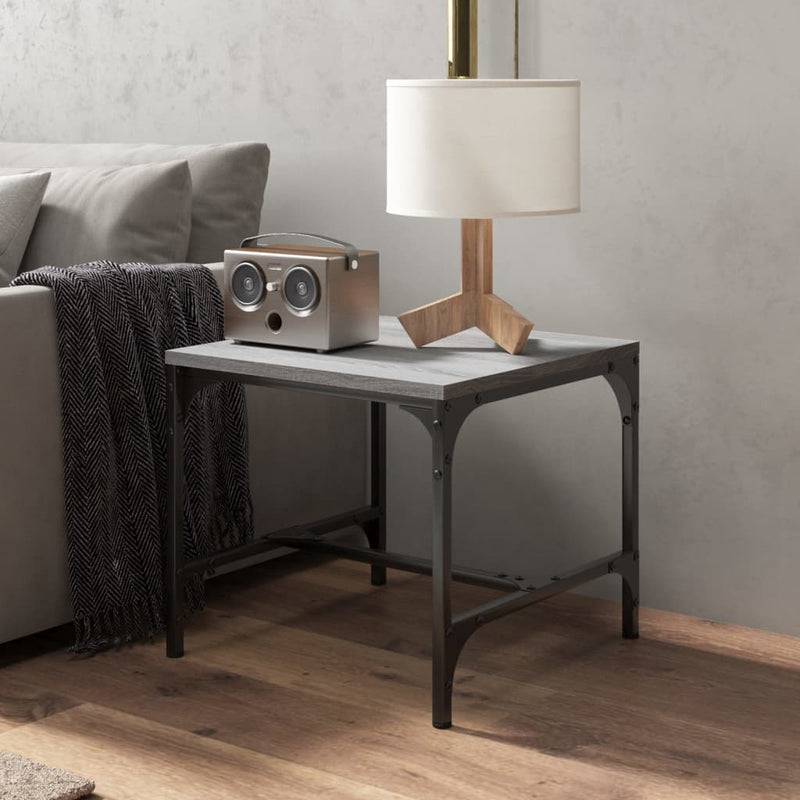 vidaXL 2 db szürke sonoma színű szerelt fa kisasztal 40x40x35 cm