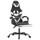 vidaXL fekete és fehér műbőr forgó játékszék lábtartóval