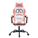 vidaXL fehér és rózsaszín műbőr forgó játékszék lábtartóval