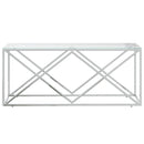 vidaXL üveg és rozsdamentes acél dohányzóasztal 110x45x45 cm