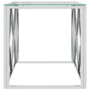 vidaXL üveg és rozsdamentes acél dohányzóasztal 110x45x45 cm