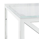 vidaXL üveg és rozsdamentes acél dohányzóasztal 110x45x45 cm