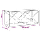 vidaXL üveg és rozsdamentes acél dohányzóasztal 110x45x45 cm