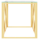 vidaXL üveg és rozsdamentes acél dohányzóasztal 110x45x45 cm
