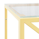 vidaXL üveg és rozsdamentes acél dohányzóasztal 110x45x45 cm