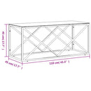 vidaXL üveg és rozsdamentes acél dohányzóasztal 110x45x45 cm