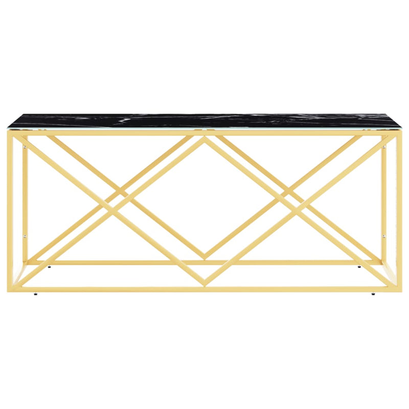 vidaXL üveg és rozsdamentes acél dohányzóasztal 110x45x45 cm