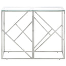 vidaXL ezüstszínű rozsdamentes acél és edzett üveg tálalóasztal