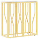vidaXL aranyszínű üveg és rozsdamentes acél tálalóasztal 70x30x70 cm
