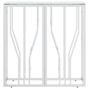 vidaXL ezüstszínű üveg és rozsdamentes acél tálalóasztal 70x30x70 cm