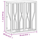 vidaXL ezüstszínű rozsdamentes acél és tömör fa tálalóasztal