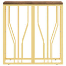 vidaXL aranyszínű rozsdamentes acél és tömör fa tálalóasztal