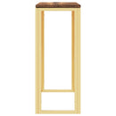 vidaXL aranyszínű rozsdamentes acél és tömör fa tálalóasztal