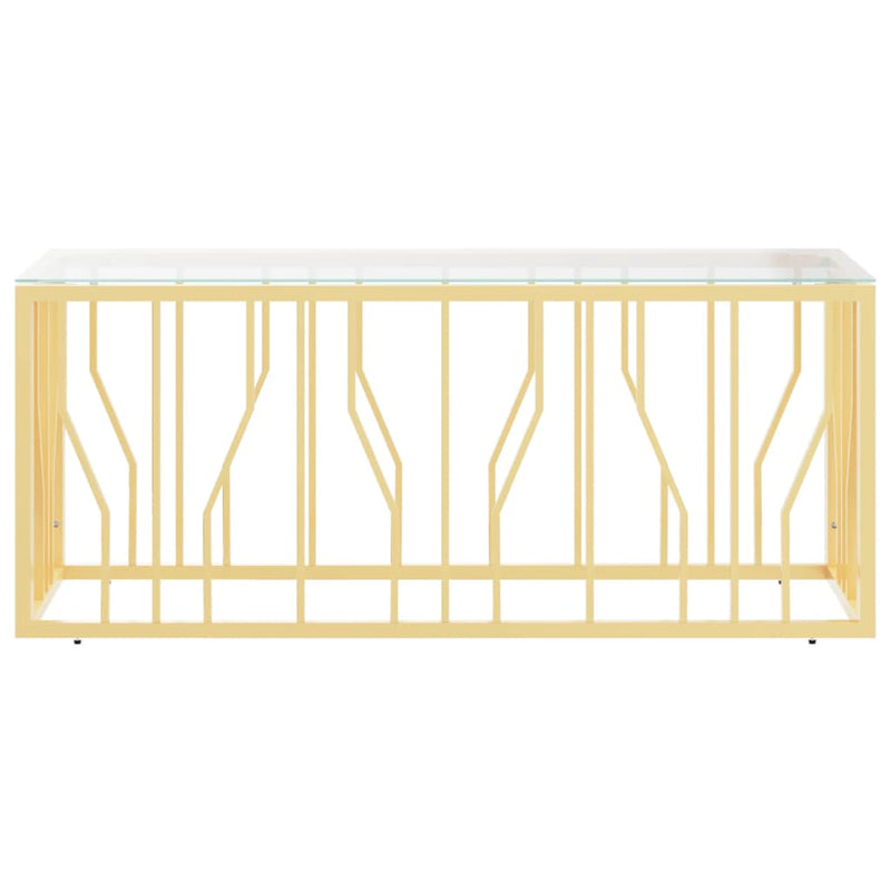 vidaXL üveg és rozsdamentes acél dohányzóasztal 110x45x45 cm