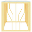 vidaXL üveg és rozsdamentes acél dohányzóasztal 110x45x45 cm