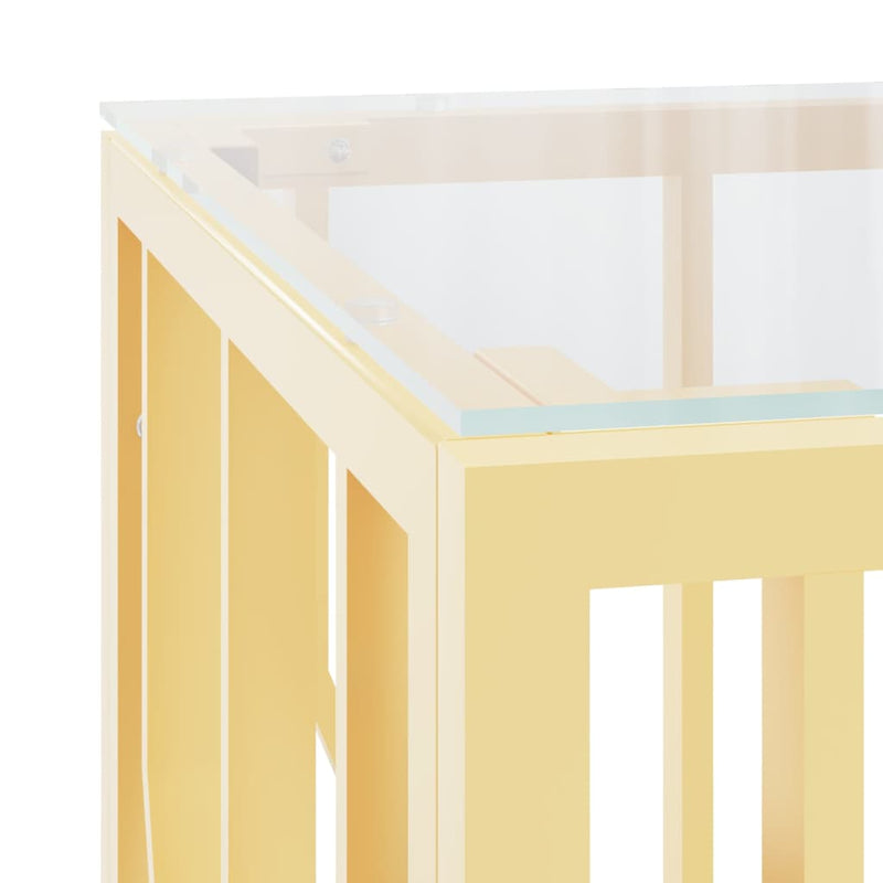 vidaXL üveg és rozsdamentes acél dohányzóasztal 110x45x45 cm