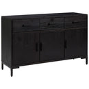 vidaXL fekete tömör újrahasznosított fenyő tálalószekrény 110x35x70cm