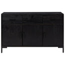 vidaXL fekete tömör újrahasznosított fenyő tálalószekrény 110x35x70cm