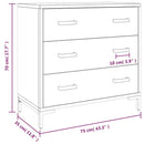 vidaXL tömör fenyőfa fiókos szekrény 75 x 35 x 70 cm