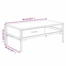 vidaXL fekete tömör újrahasznosított fenyő dohányzóasztal 90x50x35 cm