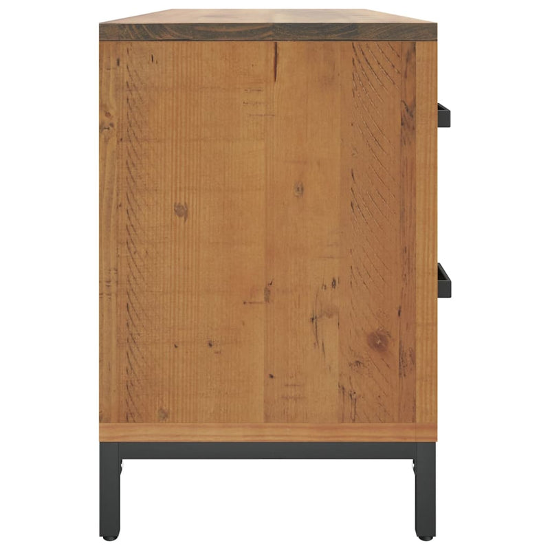vidaXL barna tömör újrahasznosított fenyőfa tárolópad 110 x 35 x 45 cm