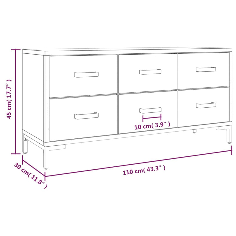 vidaXL barna tömör újrahasznosított fenyőfa tárolópad 110 x 35 x 45 cm