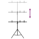vidaXL fekete háttér állvány T-alakú 91x60x(70-200) cm