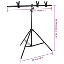 vidaXL fekete háttér állvány T-alakú 91x60x(70-200) cm
