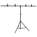 vidaXL fekete háttér állvány T-alakú 151x60x(70-200) cm