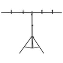 vidaXL fekete háttér állvány T-alakú 151x60x(70-200) cm