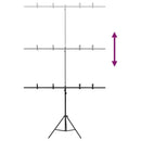 vidaXL fekete háttér állvány T-alakú 151x60x(70-200) cm