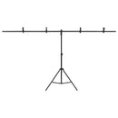 vidaXL fekete háttér állvány T-alakú 201x60x(70-200) cm
