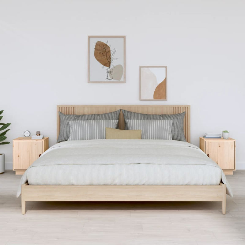 vidaXL 2 db tömör fenyőfa éjjeliszekrény 40 x 34 x 45 cm