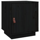 vidaXL fekete tömör fenyőfa éjjeliszekrény 40 x 34 x 45 cm
