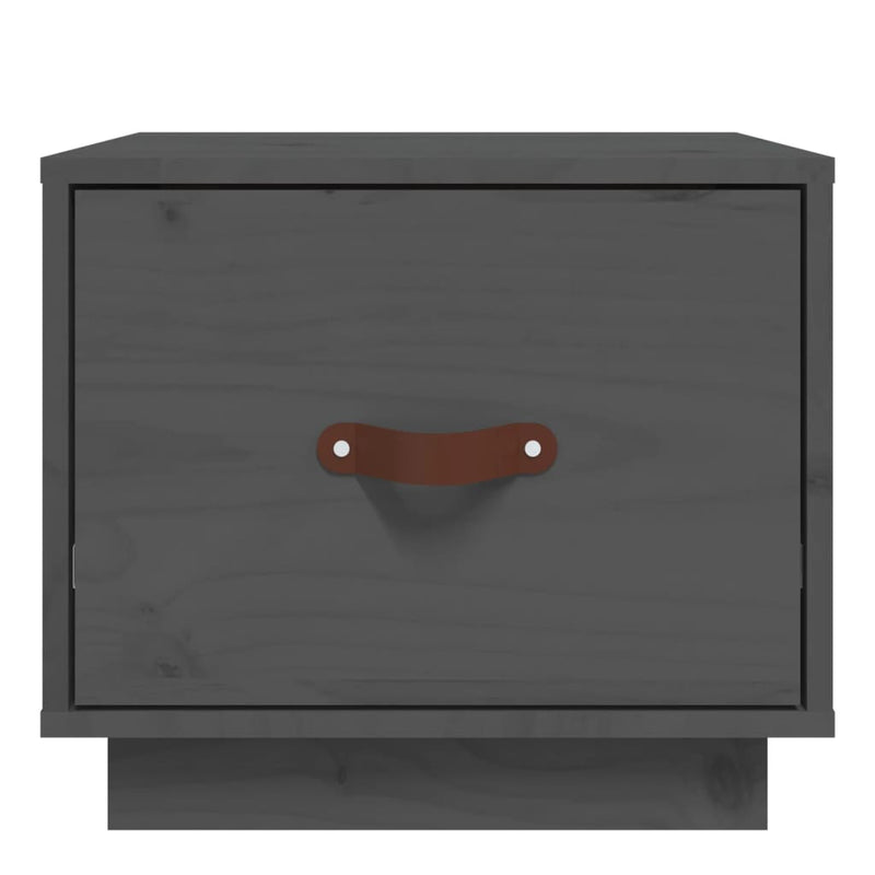 vidaXL szürke tömör fenyőfa éjjeliszekrény 40 x 34 x 35 cm