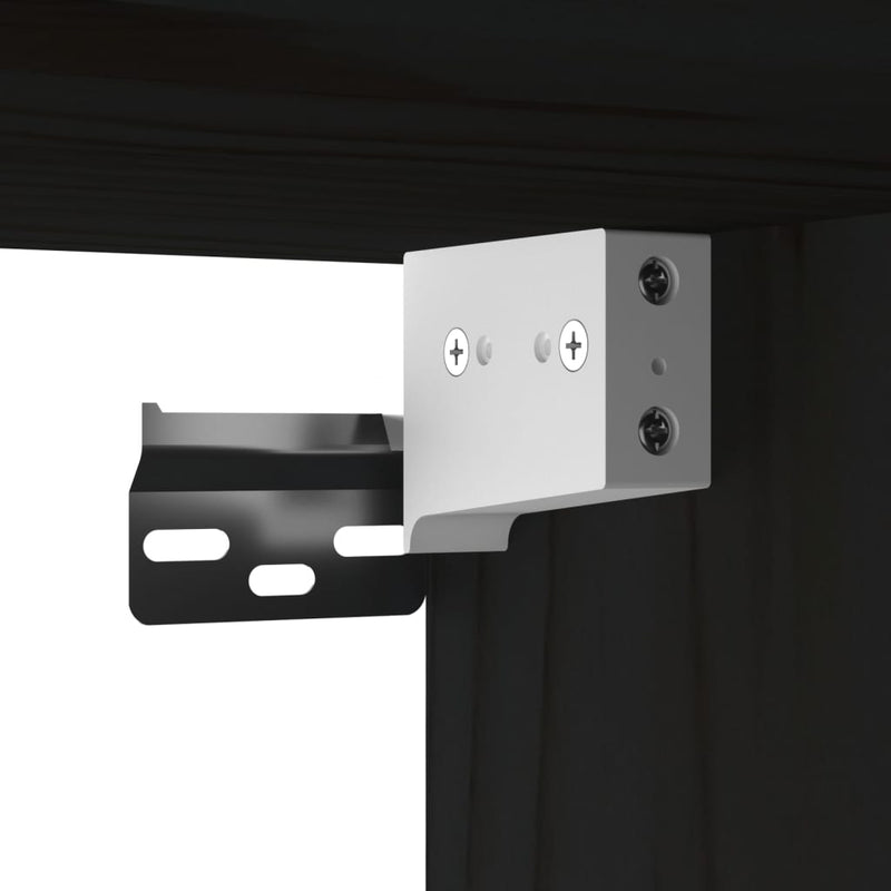 vidaXL fekete tömör fenyőfa faliszekrény 40 x 30 x 35 cm