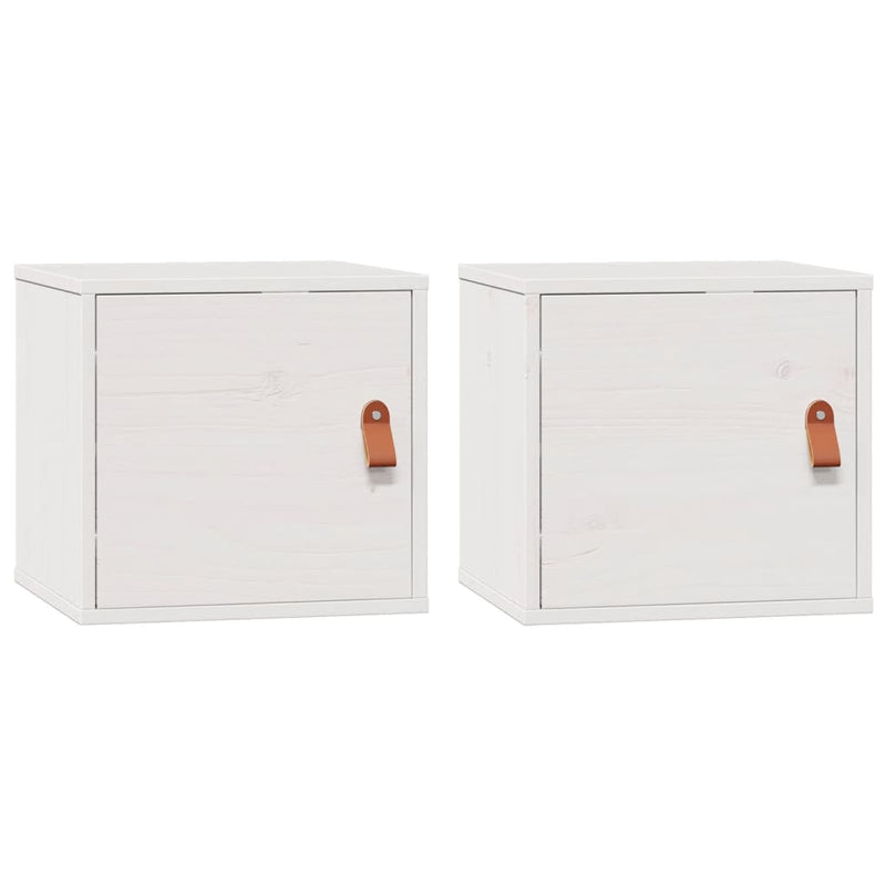 vidaXL 2 db fehér tömör fenyőfa faliszekrény 31,5 x 30 x 30 cm