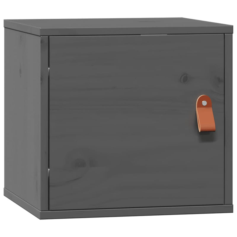 vidaXL 2 db szürke tömör fenyőfa faliszekrény 31,5 x 30 x 30 cm