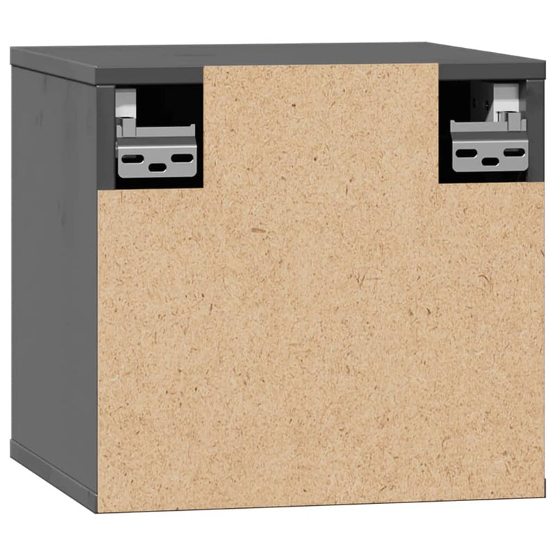 vidaXL 2 db szürke tömör fenyőfa faliszekrény 31,5 x 30 x 30 cm