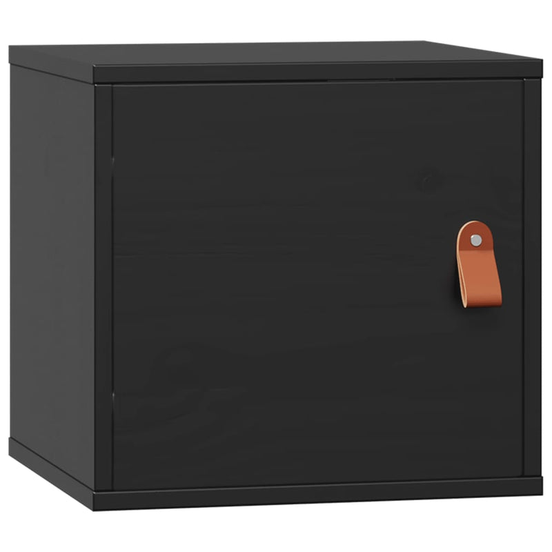 vidaXL fekete tömör fenyőfa faliszekrény 31,5 x 30 x 30 cm