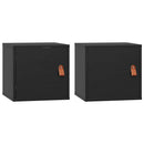 vidaXL 2 db fekete tömör fenyőfa faliszekrény 31,5 x 30 x 30 cm